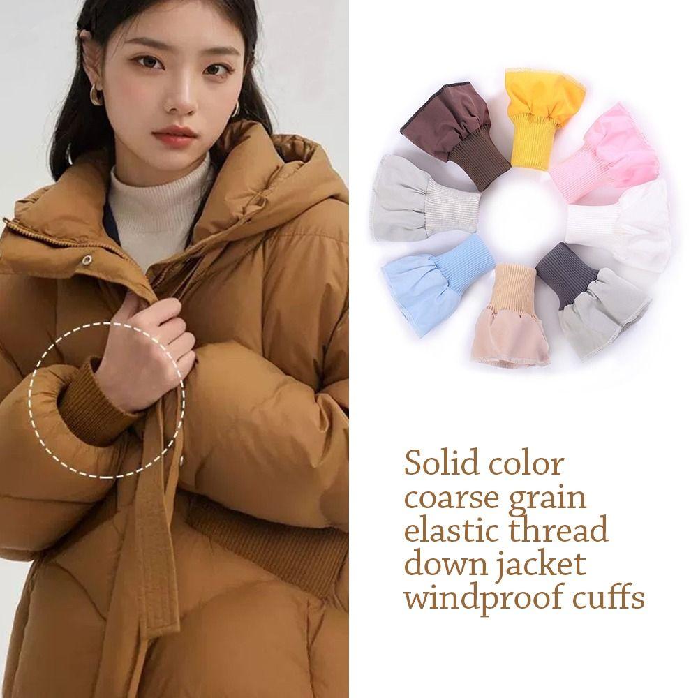 Solid Color Rib Cuff Elastic Down Jacket Cuffs Sewing Accessories Elastic Rib Cuffs  Adult Kids