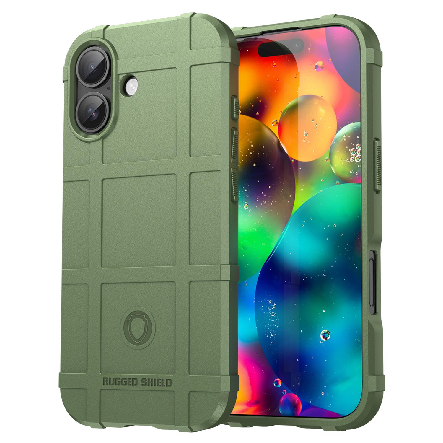 

For iPhone 17 Case Grid Design Soft TPU Scratch-Proof Phone Cover Green