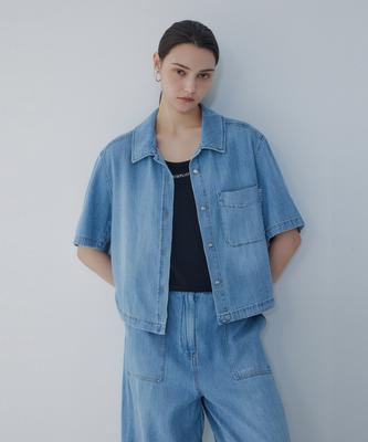 Bobeu String Hem Denim Blouse_Blue 7156260006