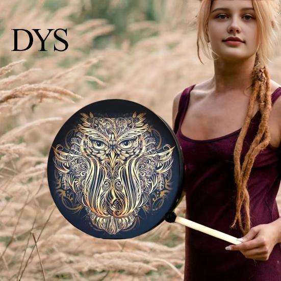 Pure Sound Drum Shaman 10 Zoll Handgefertigt Hand mit Stock Baum Walnuss des Lebens Heilungsinstrument für Spirituelle Musik Reflexion Meditation
