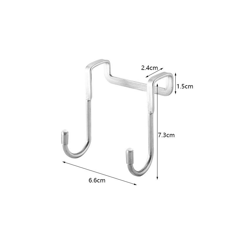304 Stainless Steel Free Punching Hook Double S-shape Hook Kitchen Bathroom Cabinet Door Back Type Coat Towel Storage Hanger