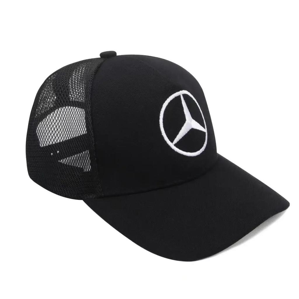 2025 Heißer Modischer Leder-Netzstoff-Hut Snapback Trucker Outdoor Sport Laufen Verstellbare Baseballkappe Für Mercedes Benz B/C/E/S-Klasse