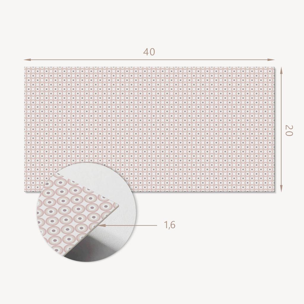 Komplet Kafelków Winylowych Z Motywem Do Kuchni Wzór Z Okręgami W Siatce 10X40X20 Cm