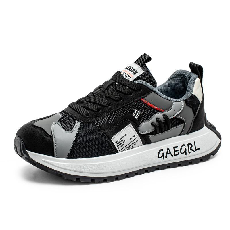 Men's shoes spring and summer new platform dad shoes men's trend color matching low-top sports and leisure shoes mesh breathable shoes