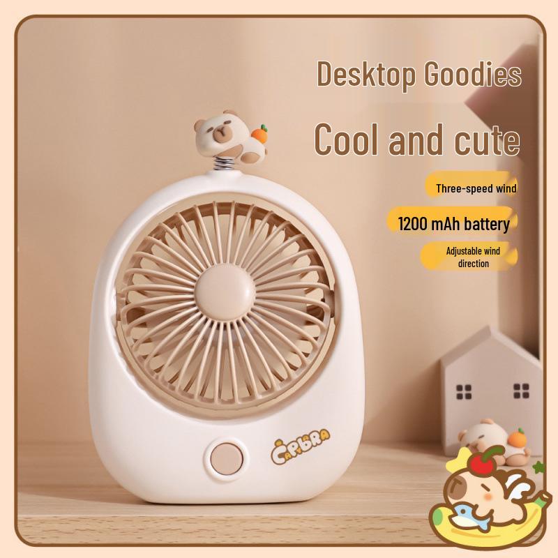 Capybara USB Portable Dorm Fan: Cute, Compact, Child-Friendly Tabletop Fan