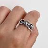 European Sterling Silver Skull Skeleton Ring - Unisex Retro Punk Style