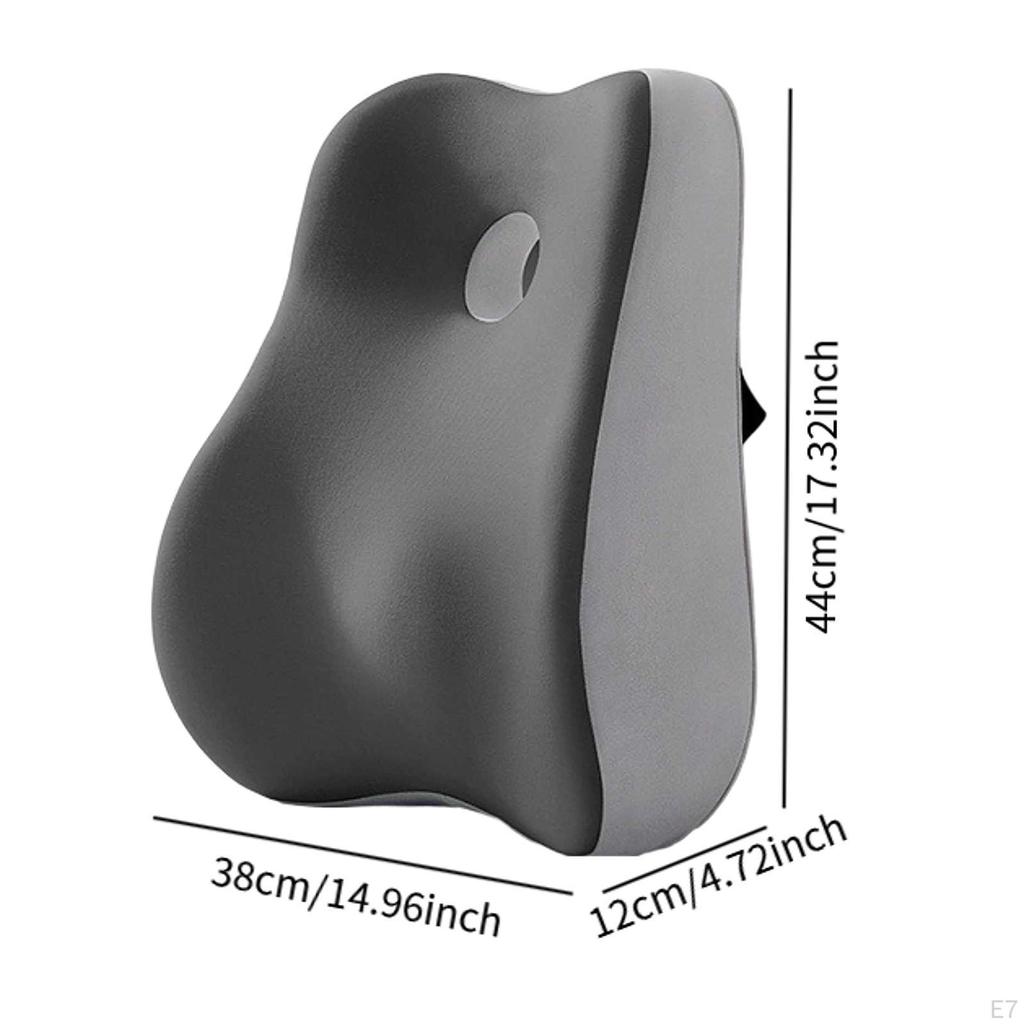 Back Support Cushion for Lumbar Relief, Foam Pillow with Strap Vehicle And Office