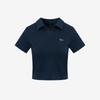Semi Crop Polo T shirT coTTon Span