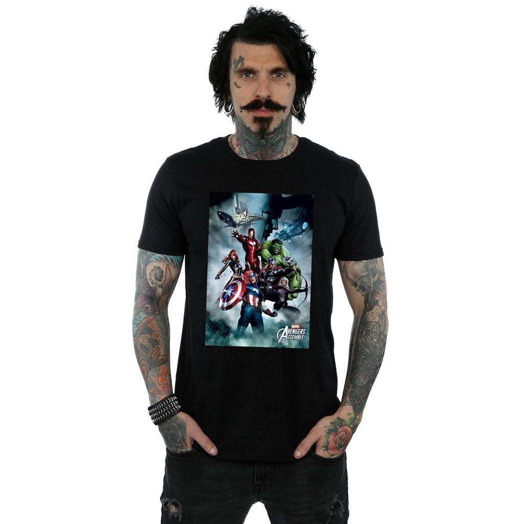 Marvel Mens Avengers Team Montage T-Shirt