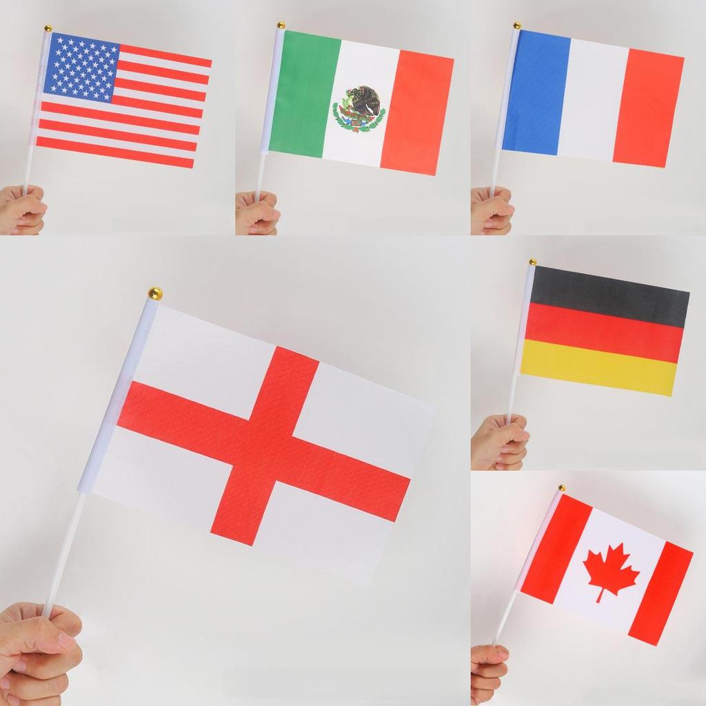 Global Football Cup Polyester Handheld Flags For Sports Fans And Festivals
