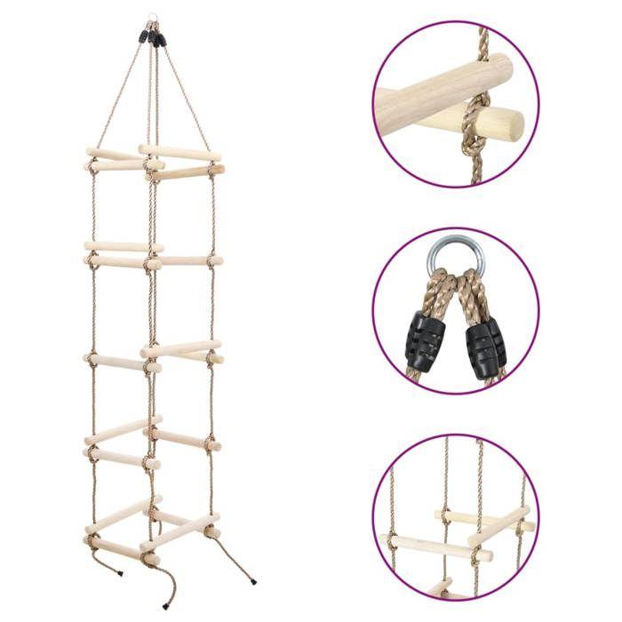 VidaXL Échelle de corde pour enfants 200 cm Bois 91802