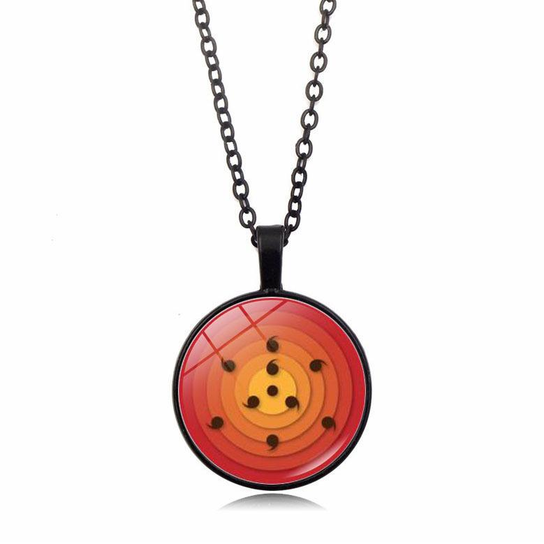 anime merchandise Naruto Sharingan Pendant Necklace Men Women Versatile Circular accessories Sweater Chain toys gifts for kids