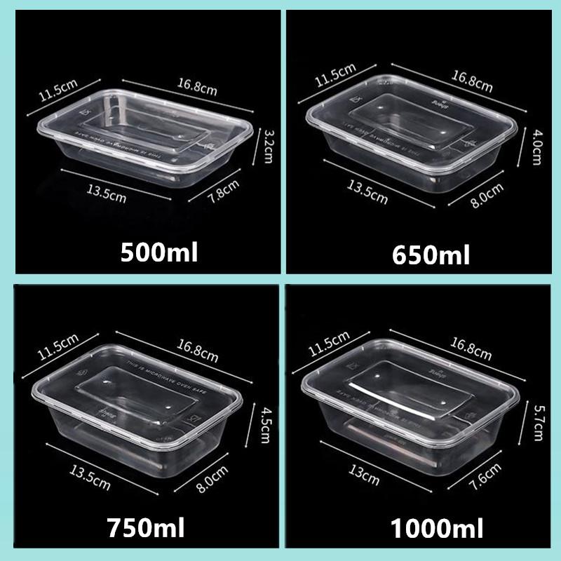 Clear Disposable Food Carry Out Boxes 10Pcs BPA Free Containers for Salad Fruit Cake Lunch Meal Delivery