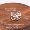 Stainless Steel Adjustable Open Ring - Colorfast Titanium Jewelry