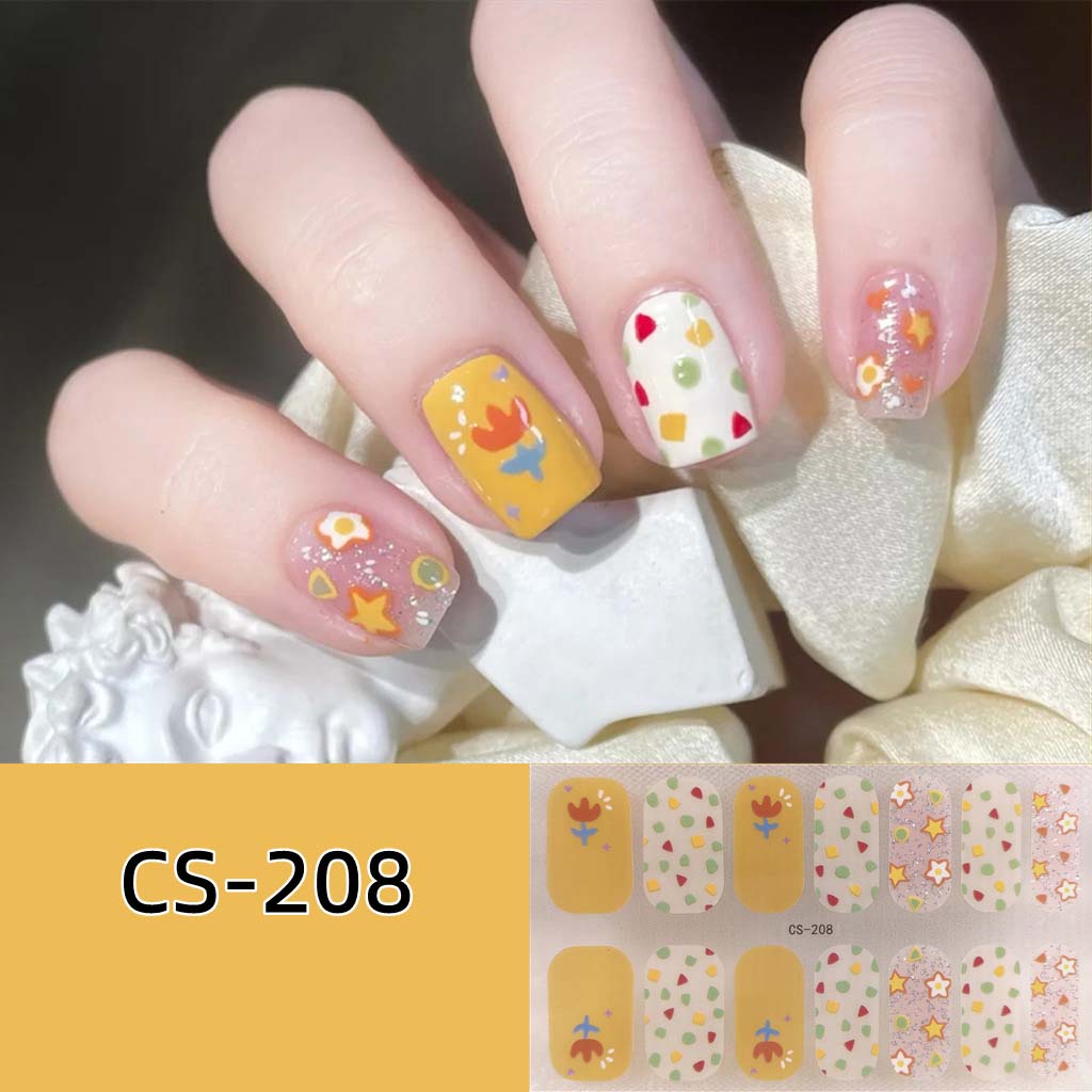 CS Waterproof and No-bake Gel Nail Polish Film All Stick Japanese and Korean Wind Spring and Summer Nail Wrap Paper Nail Wrap Paper