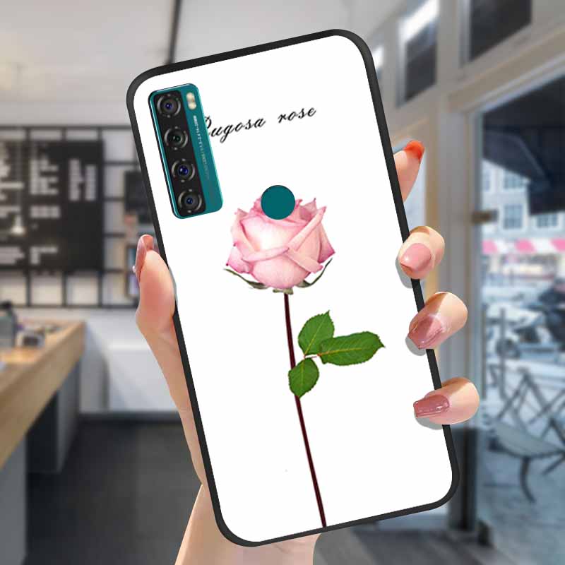 For TCL 20S Cases 20L 20se 20L+ 3D Relief Floral Silicone Emboss Covers For TCL 20S Back Cases Protective Coques Fundas TCL 20SE
