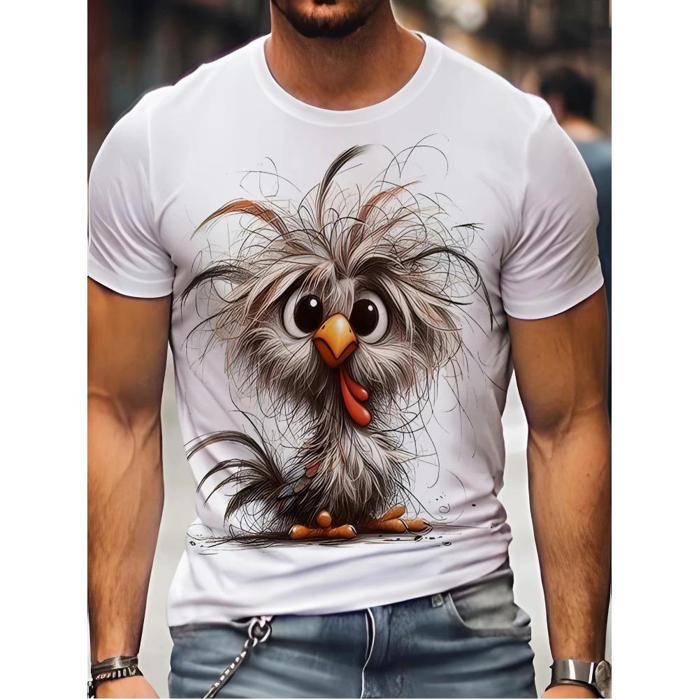 Funny Animal Pattern 3D Print T-shirts Cosplay Daily Casual Sports Round Neck Short Sleeved Men's T-shirts