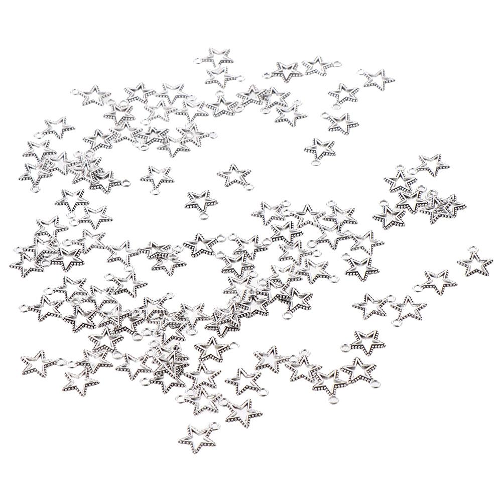 

100 шт. серебряный серебряный кулон с подвесками в форме мини-звезды 0,59*0,43 дюйма DIY Подвески для девочек