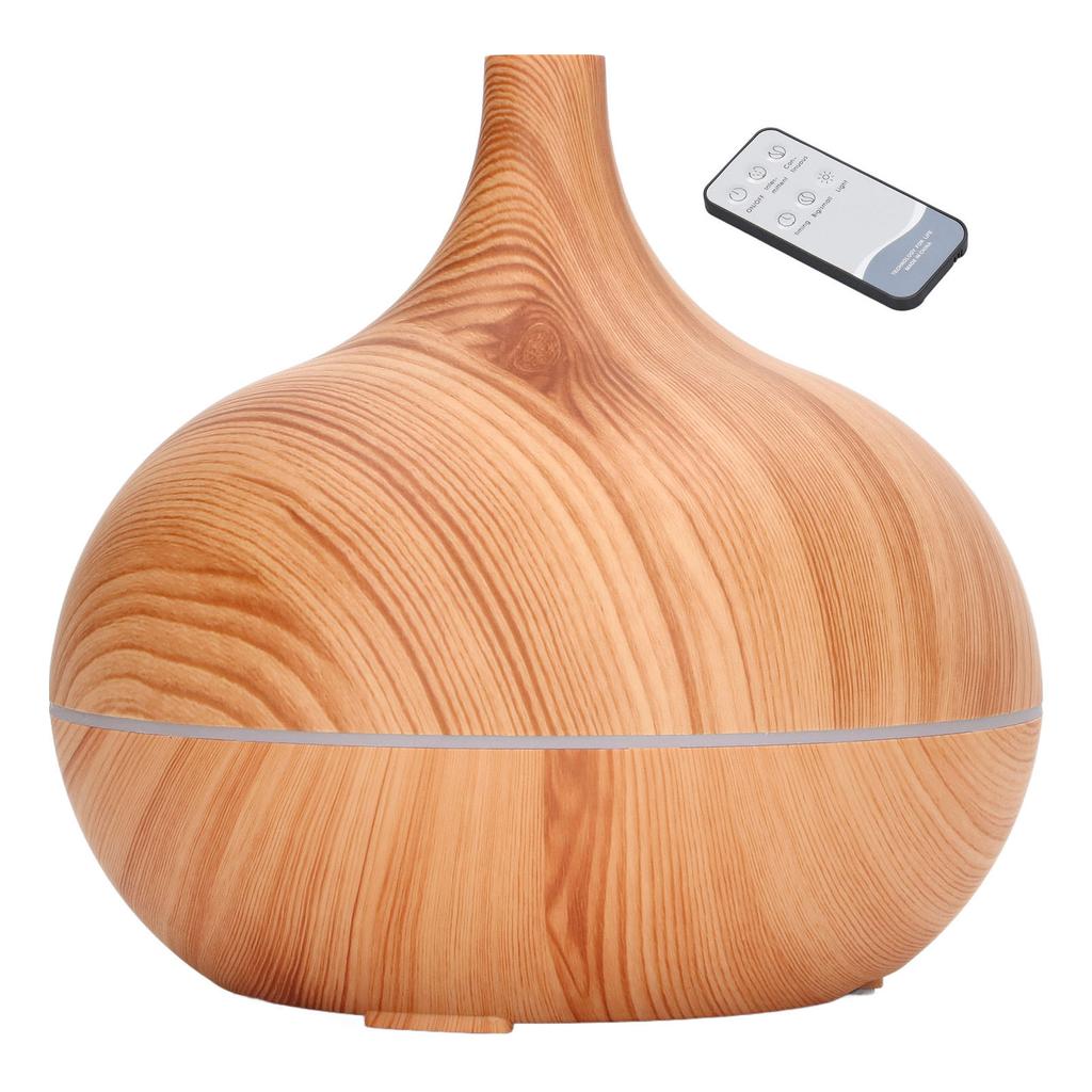 Desk Humidifier 400ml Wood Grain Colorful LED Light Ultra Quiet Remote Control Aromatherapy Diffuser 100‑240V