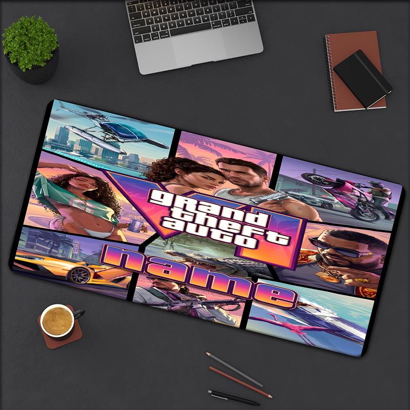 Custom Name Gta Theme Mouse Pad Non Slip Rubber Base Multifunctional Office Home Decor Perfect For Workspace Personalization