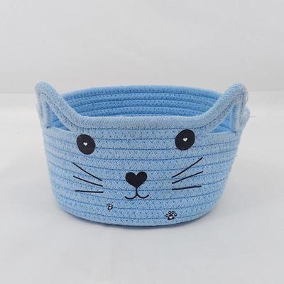 Woven Cotton Rope Storage Basket for Snacks and Desktop Organization
