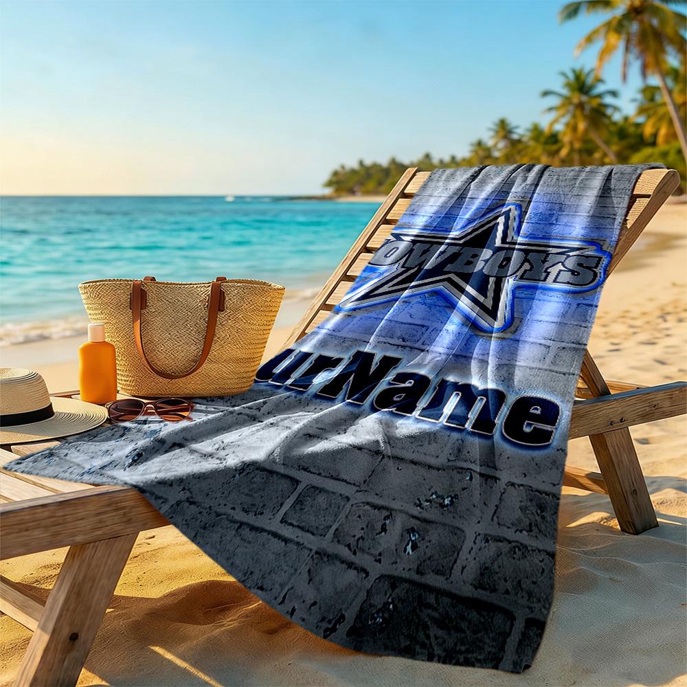 Dallas Customizable Name Beach Towel High Absorbency & Quick-Dry Perfect for Traveling Yoga Camping and Swimming