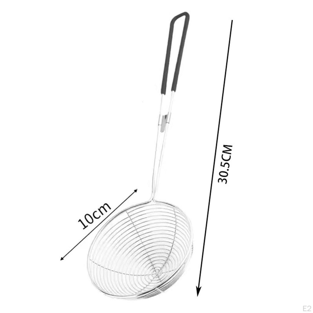 Schaumlöffel Sieb Netz Ergonomischer Griff Bratlöffel Küchenzubehör für Früchte,