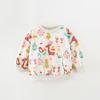Malwee Girls' Autumn Sweatshirt, European and American Style, New Trendy Printed Round-Neck Long-Sleeve Base Shirt for Young Children