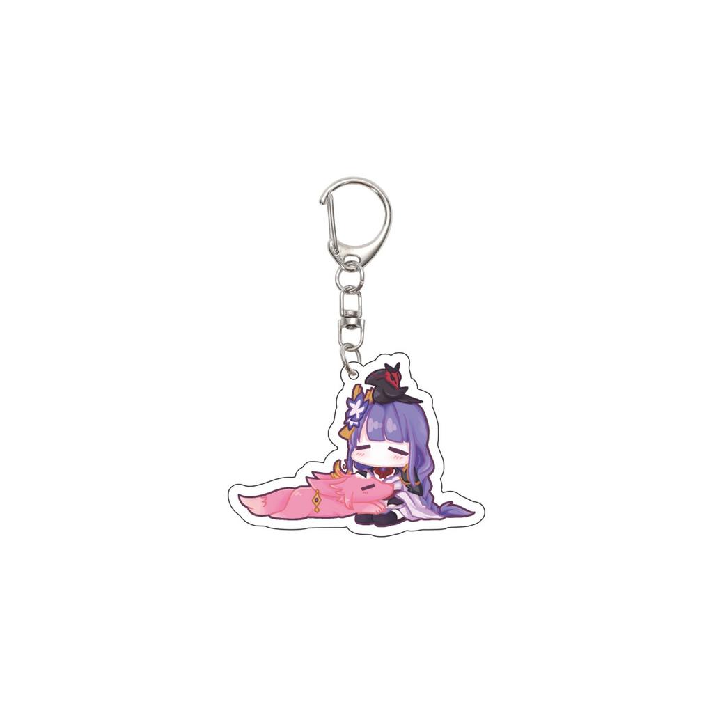 55MM Anime Genshin Impact Keychain Beelzebul Key Chain Acrylic Model Plate Christmas Gifts