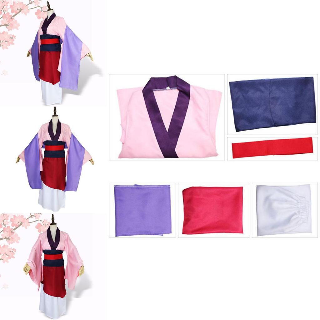 Luxuriöses Anime Mulan Traditionelles Kimono Kleid Party Cosplay Kostüm für Frauen