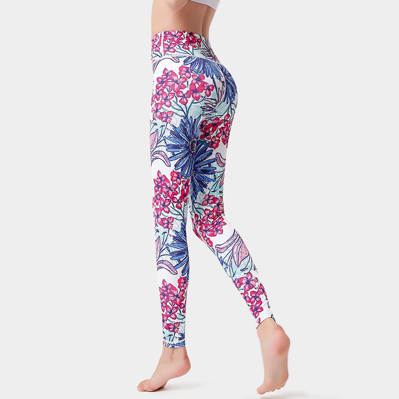 New Style Women's Yoga Trousers - Long Leggings with High Waist, Buttock-Lifting Design, Printed Base Layer for Sports, Fitness and Yoga
