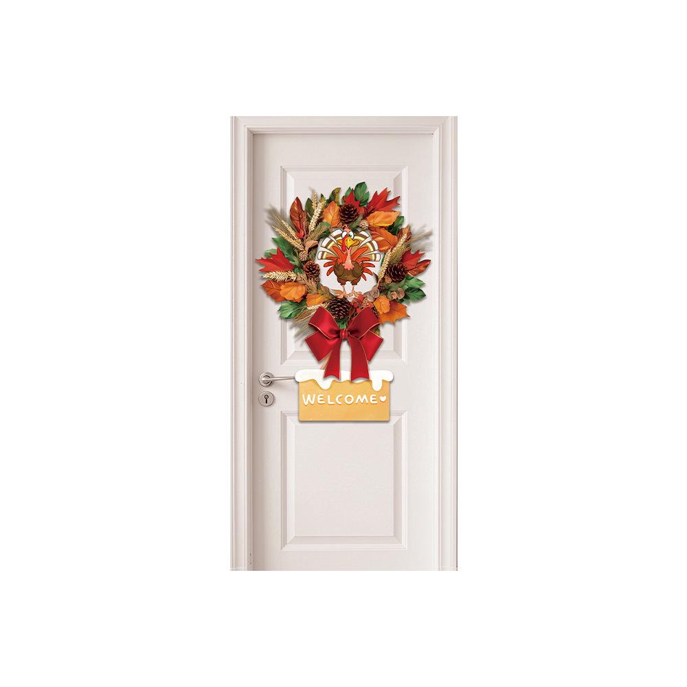 Thanksgiving Turkey Door Banner: Autumn Porch Decoration