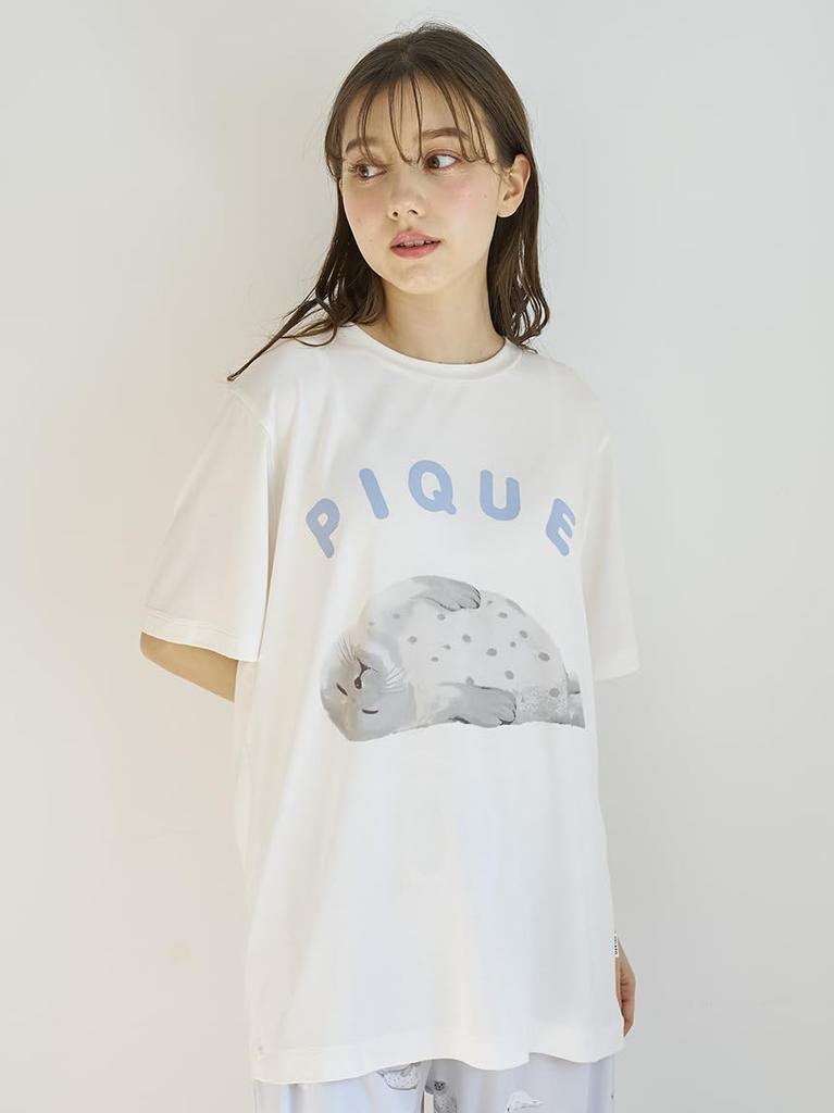 gelato pique Seal Print PWCT252206 OWHT F T-Shirt Women's