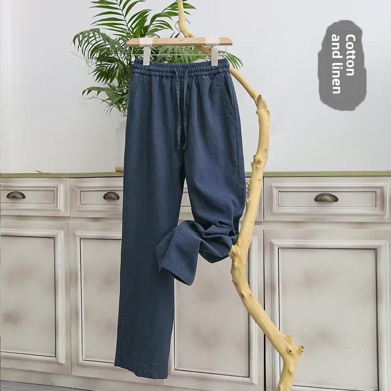 Men's Lightweight Linen Wide-Leg Trousers - Summer Casual, Loose, and Breathable