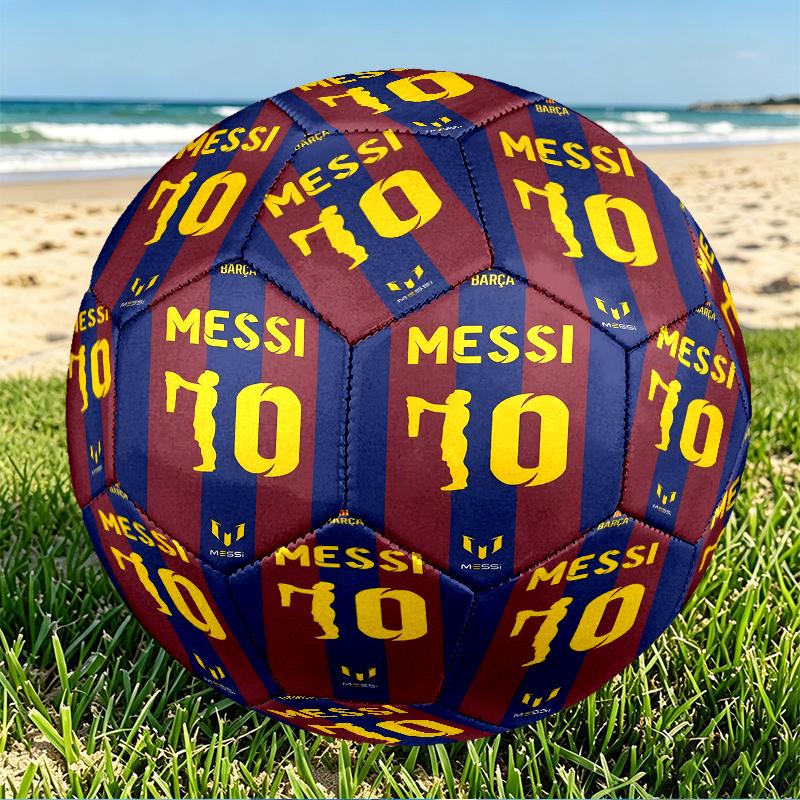 Lionel Messi Print Size 5 Soccer Ball, PU Wear Resistant Football for Match Training and Daily Practice, Birthday Gift for Soccer Fans