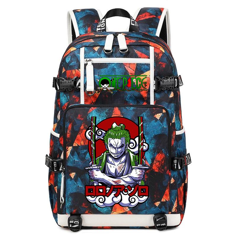 One Piece Zoro Anime Backpack Large Capacity School Bag for Teens Kids