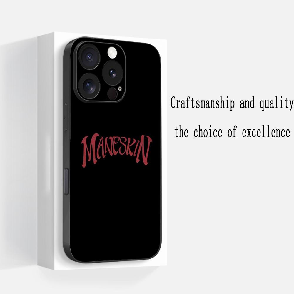Maneskin Cool Band Pattern Design Phone Case For iPhone 16 16e 15 14 13 12 11 Plus Mini Pro Max Soft Black Shockproof Cover