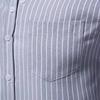 Spring Summer Slim Collar Striped Long-sleeved Shirt Man