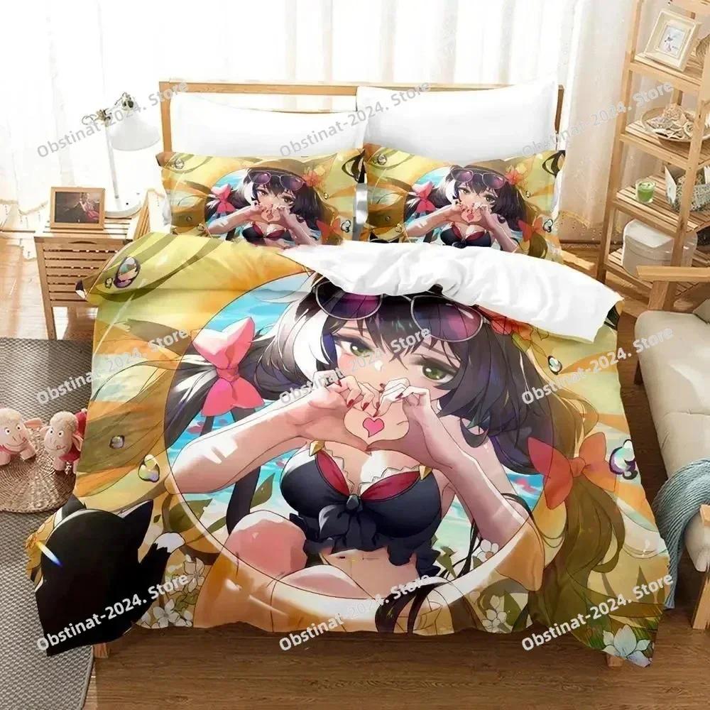 3d Anime Princess Connect! Re Dive Bedding Set Printed EU single Comforter Quilt Bed Cover Duvet Cover Pillow Case 3 Pieces Sets
