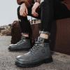 Handsome Motorcycle Boots Thick Sole Mountaineering Boots Men's Genuine Leather Basic Boots Designer's New Men's Workwear Shoes