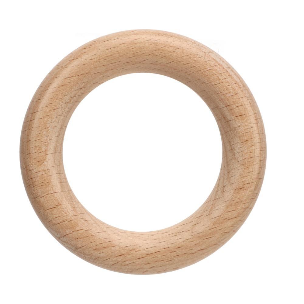 10pcs Smooth Wood Ring Pendant Polished Smoothly Wood Ring Decoration  Garland Accessories
