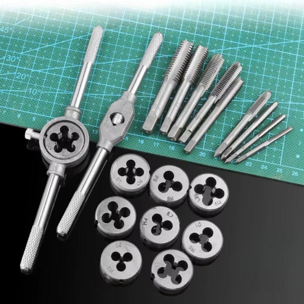 12/20Pcs Multifunction Tap and Die Set Straight Taper Hand Tapping Tools  Thread Repair