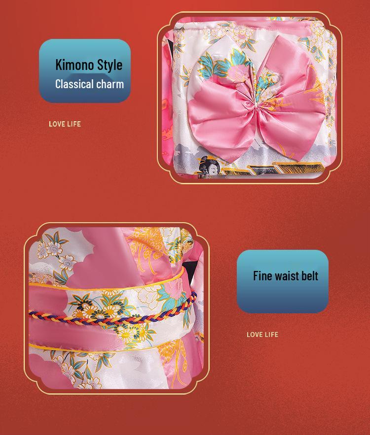 2025 Seiden Plus Size Japanischer Kimono Pyjama - Damen Trendiges Douyin-Inspiriertes Gewand Bademantel Hauskleidung