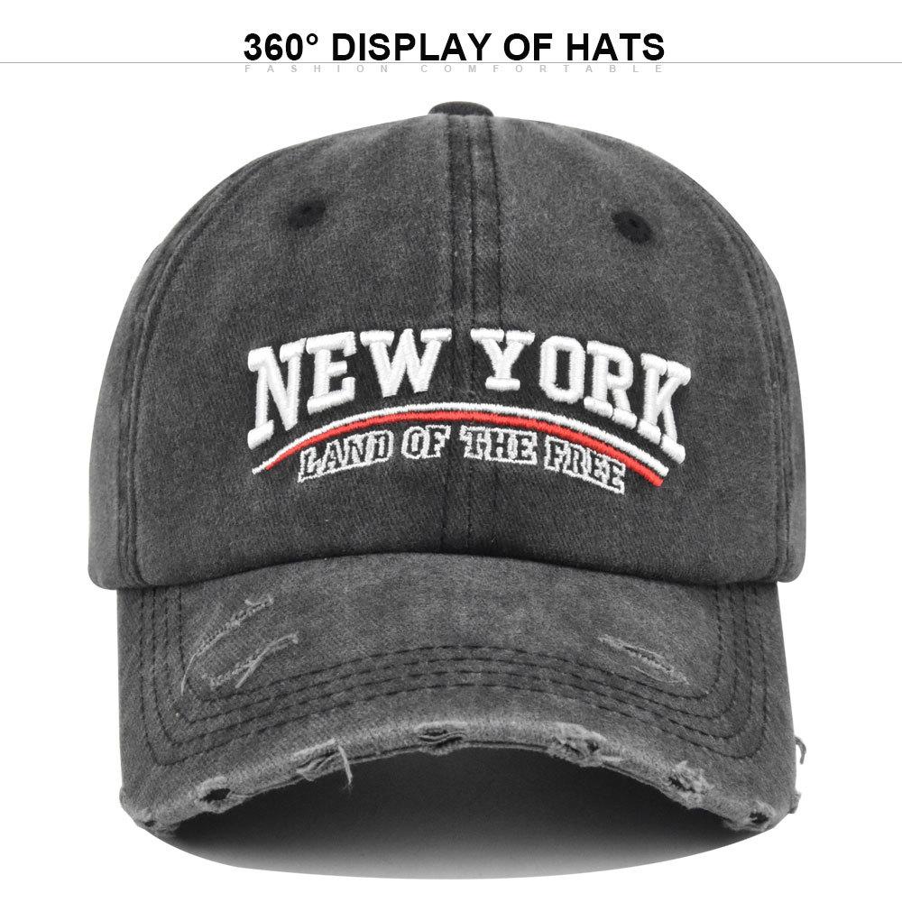 Retro Embroidered Letter Baseball Cap For Unisex High Quality Adjustable Washed Cotton Hip Hop Snapback Outdoor Sports Hat Gorra