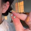 Colorful sugar cube glass stud earrings, minimalist style, compact and versatile design earrings, fashionable and high-end earrings.
