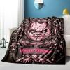 1PC Custom Name Horror Movie Poster flannel blanket versatile,all-season throw suitable for the living room,bedroom,camping,travel,and gift
