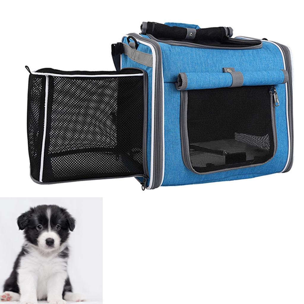 Rozšiřitelný měkký košík na kolo pro psa   Vodotěsný 4 dvířka 4 síťované plochy   Batoh na nosič zvířat na kolo