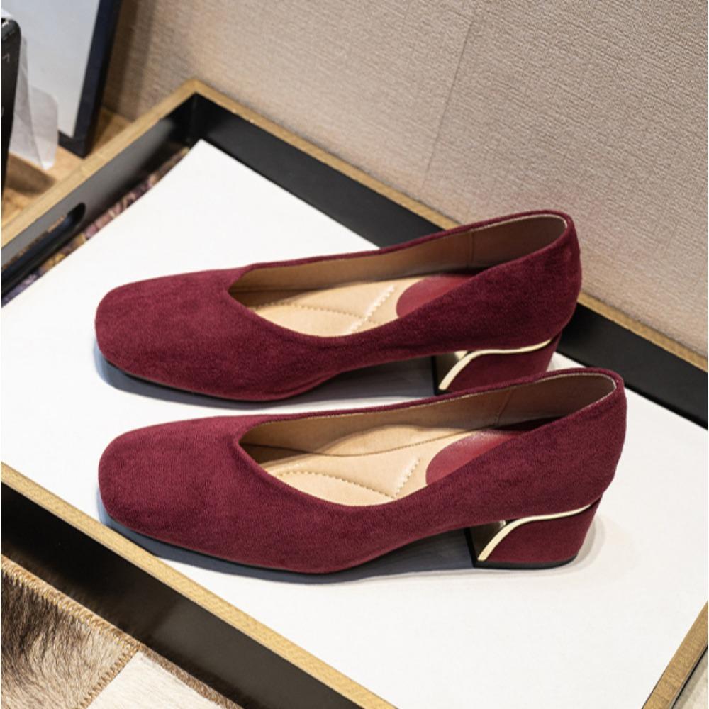 Fashion High Heels Women's Spring Autumn Square Toe Commuting Shoes Fashionable Plus Size High Heels Pumps Comfortable Black Work Shoes