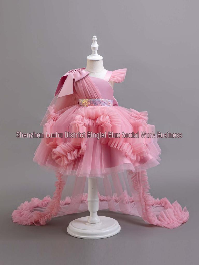 Robe Asymétrique Bouffante pour Fille d'Un An - Vêtements de Soirée et de Spectacle pour Tout-Petit