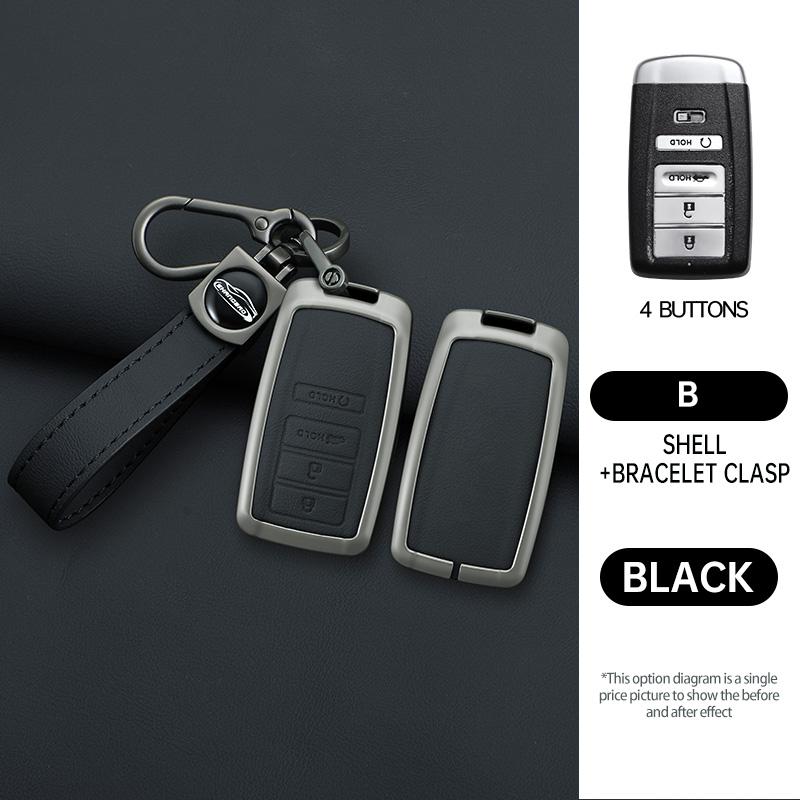Genuine Leather Auto Key Fob Case Intelligent Smart Fobs Housing Cover Automotive Auto Accessories Fit For Acura Ilx Rlx Tlx Rdx Mdx